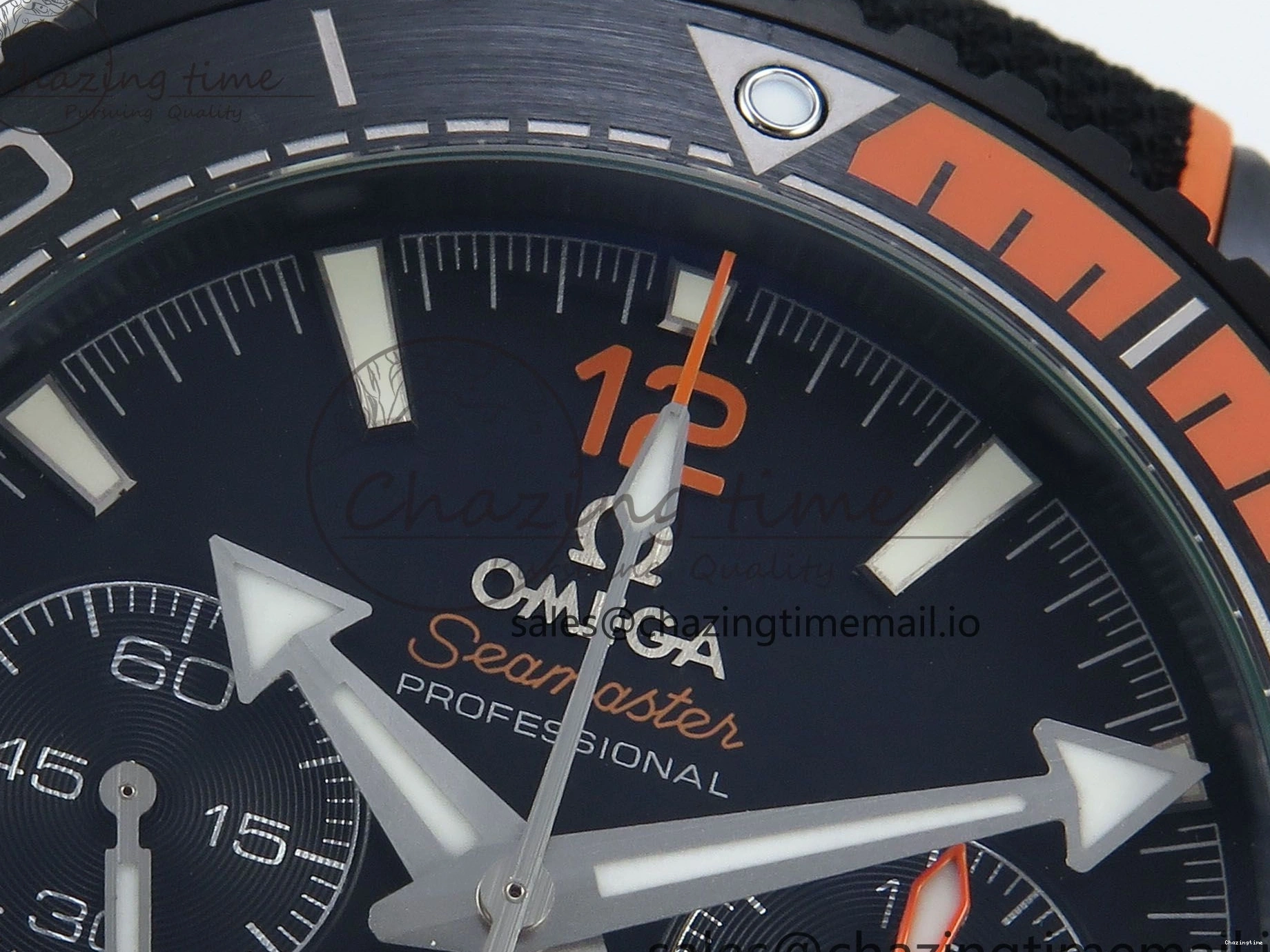 0210 Attractive Planet Ocean Master Chronometer 600M 45.5mm SCF 1:1 Best Edition Black Orange Bezel Black Dial on Black Rubber Strap A9900 Super Clone 7668